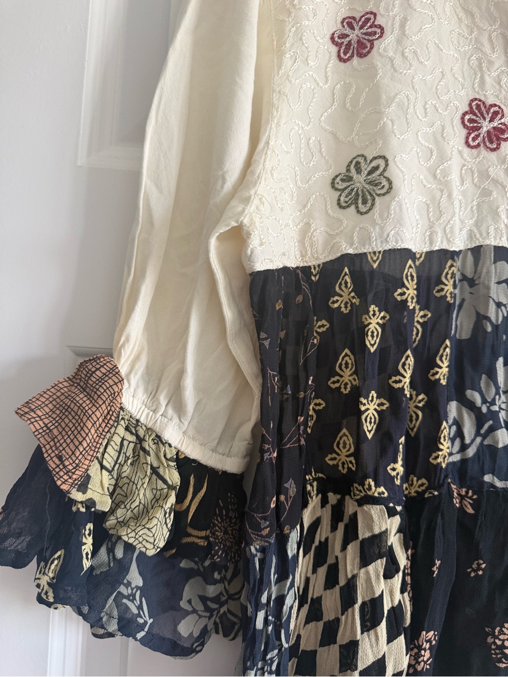 Young Threads Boho Patchwork Embroidered Ruffle Top – NWT - Picture 5 of 13